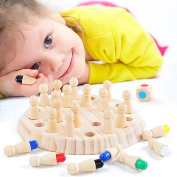 Montessori Materiál Vzdelávacie Hračky Drevené Diy Pamäť Šach Zápas Hra Šach Doskové Hry Detí Predškolského Vzdelávacie Hračky