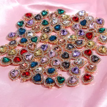 Kasajewel 10Pcs/set Kúzlo Módne Drahokamu Srdci Crystal DIY Šperky Príslušenstvo na Výrobu Náušnice Náhrdelník Strany Bijous Darček
