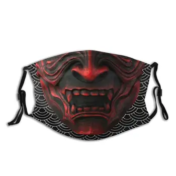 Móda Samurai Warrior Oni Masku na Tvár Proti Hmla, Prach Japonské Anime Brnenie Demon Masky s Filtrami Respirátor Úst Utlmiť PM 2.5