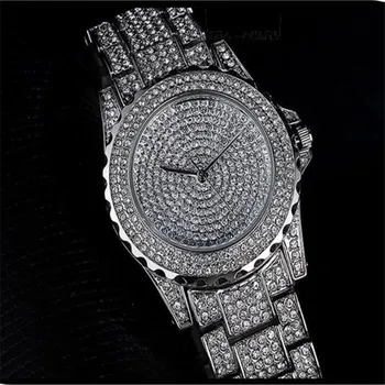 Dámske Náramkové hodinky Quartz Žena Hodinky Reloj Mujer Diamond Crystal Plnej Ocele Podiel Žien Hodinky Hodiny Relogio Feminino 2019