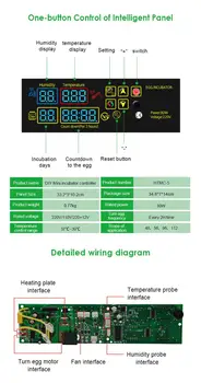 HTMC-5 teplotu a vlhkosť, digitálny regulátor DIY mini inkubátor radič inkubátor 220V/110V/220+12V s snímača 37℃-39℃