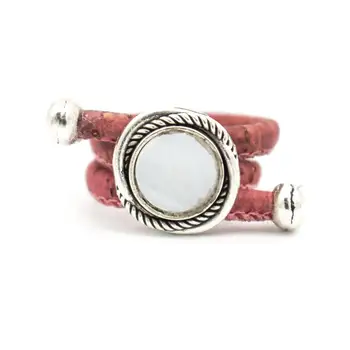 Farebné Korku roztomilý Shell krúžok Krúžok žien pôvodné nastaviteľné drevené šperky R-091-MIX-10