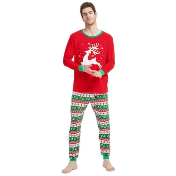 Rodina Zodpovedajúce Oblečenie Oblečenie Set Sa Vianoce Cartoon Jeleň Tlač Pyžamo Vianoce Dospelých, Deti Roztomilý Odev Pyžamá Sleepwear Oblek