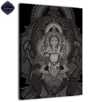1 panel vytlačené maľovanie abstraktné Hinduistický Boh Ganeš Slon podľa brizbazzar obrazov na stenu pre obývacej izbe plagáty a vytlačí umenie