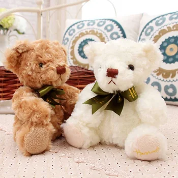 1pcs 20 cm Plyšové Bavlna velveteen medvedíky S šatku Malý Doll House Plavidlá, Sediaci Medveď Pre Dieťa Dary