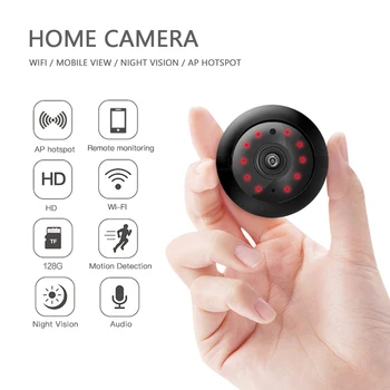 V380 Mini Bezdrôtová Kamera 1080P Wifi Kamery, IP Kamery CCTV INFRAČERVENÉ Nočné Videnie Detekcia Pohybu 2-Way Audio Home Security so Stojanom