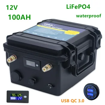 12V 100ah lifepo4 batérie 12V lifepo4 100AH nepremokavé lítium-iónová batéria 12v batérie pre invertor, požičovňa motorových