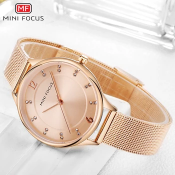 MINIFOCUS Sledovať Ženy Bežné Ultra Tenké Módne náramkové hodinky Quartz Elegantný Dizajn Šaty Dámske Darčekové Hodiny Relogio Feminino
