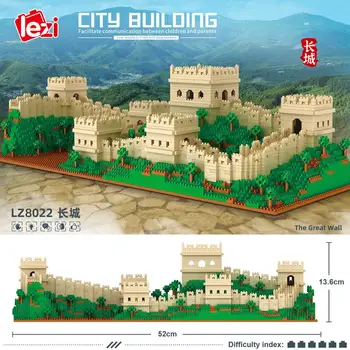 4114pcs+ Veľká čínsky Múr Stavebné Bloky Slávny Čínsky Architektúry Micro Tehla LZ8022 3D Model Diamond Blok Hračky Pre Deti,