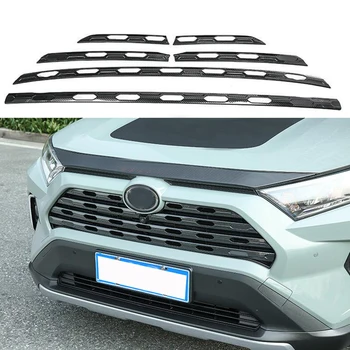 Pre Toyota RAV4 2019 2020 ocele, Striebra alebo Uhlíkových Vlákien Štýl Auto Hlavu Mriežky V Rám Dekorácie Výbava Nálepkou Loga Kryt Styling