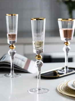 Fire Whisky Sklenené šálky krištáľového Skla Poháre Zlaté Rim Transparentné šampanské Whisky Domov Bar Drinkware Sklo Pohár