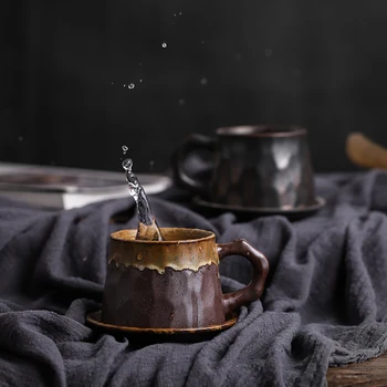 Kreatívny Dizajn Retro Keramické Kávový Set Japonský Štýl Čaj Nastaviť 300 ml