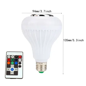 Horúce E27 LED Žiarovky Llights žiarovka s Bluetooth Reproduktor RGB Zmena Farby Lampa Vstavaný Audio Reproduktor s Diaľkovým ovládačom