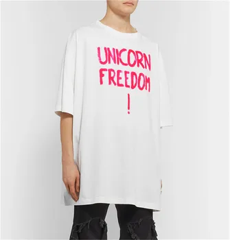 2020 vetements T-shirt Jednorožec Slobodu ! nadrozmerná voľné top tees muži ženy kanye west hiphop vetements Tričko