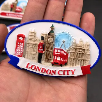Dominantou Londýna Chladnička Magnet so suvenírmi London Pass Červená Telefónna búdka London Tower Bridge Elizabeth Veža Big Ben Mestá Dekor