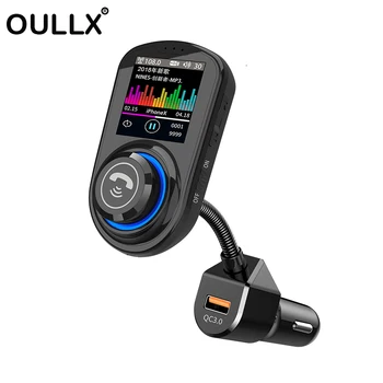 OULLX 1.8 palcová Farebná LCD Obrazovka QC3.0 Nabíjačka do Auta Bezdrôtové Handsfree, FM Vysielač Bluetooth 5.0 autorádio MP3 Prehrávač G45