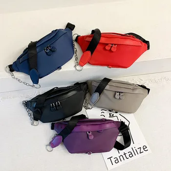 Fanny Pack pre Ženy 2020 Nové Kožené Unisex Náprsné Tašky Návrhár Luxusných Ženský Pás Pack Módne Bežné Reťazca Crossbody Taška