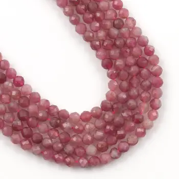 A+ Prírodný Ružový Turmalín Tvárou Voľné Drahokamy, Perly pre Šperky, Takže DIY Vianočný Darček-Náramky 15