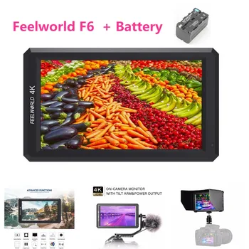 Feelworld F6 5.7 palcový Full HD IPS DSLR kompatibilný s HDMI Oblasti Video Monitor S Sklopné Rameno Napájania Pre Prenosné Gimbal Stabilizátor