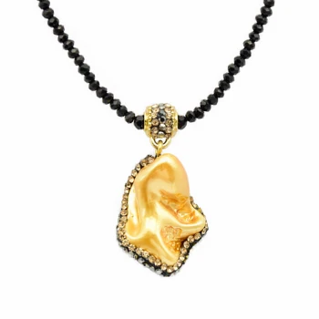 Ženy náhrdelník Sklo krištáľové perly Reťazca Nepravidelný shell náhrdelník ženy Móda České Šperky Etnických Choker Náhrdelník XL0016