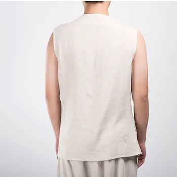 #4520 Letné Topy Retro Čínsky Štýl, Bavlnená posteľná Bielizeň T Shirt Mužov Skladaný Zábal Plátenná Košeľa Mužov Bežné Vintage Voľné Plus Veľkosti 4XL