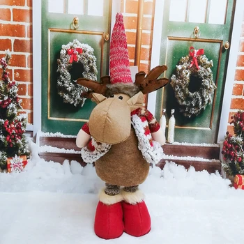 Vianočné Dovolenku Dekorácie Bábiky s Teleskopické Nohy Home Hotel Ozdoby Nový Rok Darčeky Santa Claus Bábiky Santa/Snowm