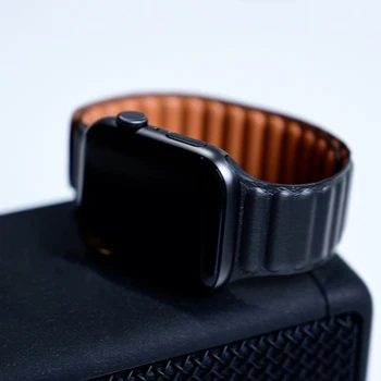 Kožené Odkaz popruh Pre Apple hodinky kapela 44 mm 40 mm 38 mm 42mm watchabnd 1:1 pôvodné Magnetické Slučky náramok iWatch seires 5 4 6 SE