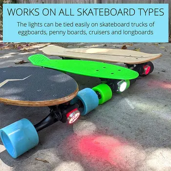 Led Skateboard Svetlá Led Longboard Svetlá Predné a Zadné USB Káble a Popruh Súčasťou ASD88