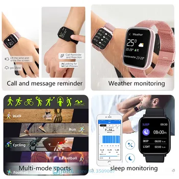 Plne Dotykový SmartWatch Ženy, Mužov Športové Nepremokavé Hodiny Elektronické LED Náramkové hodinky Spánku Monitor Bluetooth Smart-hodinky, Hodiny
