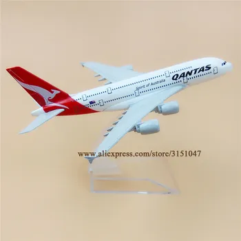 Vzduch Qantas Ducha Australia Airlines A380 Airbus 380 Dýchacích ciest Lietadlo Model Zliatiny Kovový Model Lietadla Diecast Lietadla 16 cm