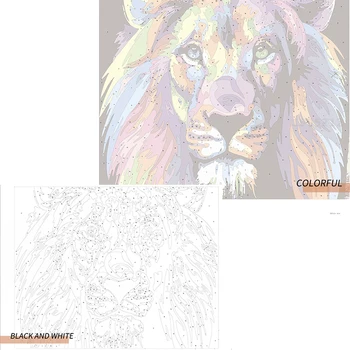 Móda Maľovanie Mačka Lions Zvieratá DIY Farby Podľa Čísel Súpravy Farebnosť Podľa Čísel Jedinečný Darček Domov Wall Art Decor umelecké Diela