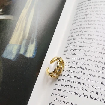 925 sterling silver priemysel vietor otvoriť prstene zlato módne Nepravidelný twist crud reťaze nastaviteľné prstene pre ženy, jemné šperky