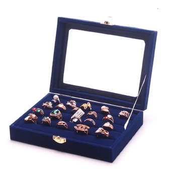 Malý Krúžok Šperky Box Sklenený Kryt Krúžok Úložný Box Stud Náušnice Box Kolesa Stud Náušnice Šperky Držiak Na Príslušenstvo Displej Rack