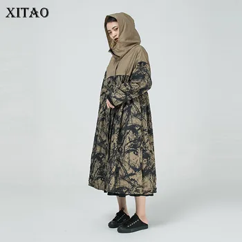 XITAO Plus Veľkosť Vintage Výkopu Ženy Móda Nové Úplné Rukáve Malé Vrecko Čerstvé Ležérny Štýl 2020 Jeseň Voľné Kabát ZP3156