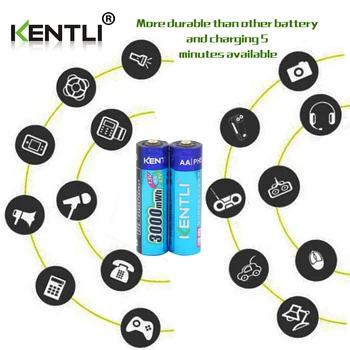 KENTLI 4pcs/veľa Stabilné napätie 3000mWh aa batérie 1,5 V nabíjateľná batéria polymer lithium li-ion batéria pre kamery ect