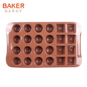 BAKER DEPA Silikónové Formy na čokoládu pečivo pečiva námestie kolo cake zdobenie formy ice candy gummy fondant formulár 24 diera