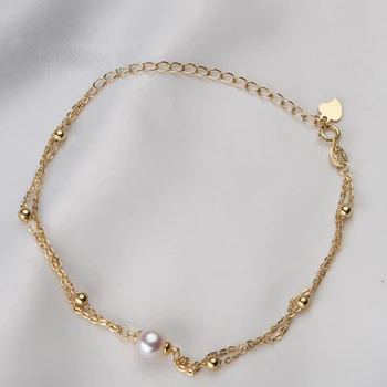 YIKALAISI 2017 reálne prírodné sladkovodné perly náramok 925 Silver šperky skutočné perly šperky, móda, štýl pre ženy