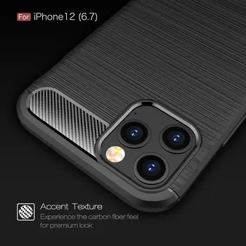 Dzgogo Uhlíkových vlákien Farebné Shockproof Prípade iPhone12 12ProMax XR XS 11 8Plus 7 SE2020 Kremíka Mäkké Fotoaparát Chrániť Luxus