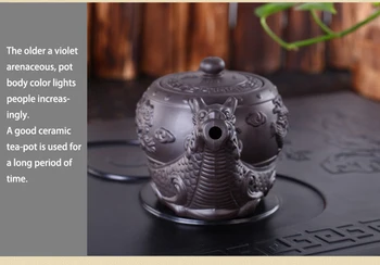 Hot Predaj Čínskych Yixing fialová hliny Kanvica,Raditional dragon čaj hrniec, Veľká kapacita Ručné hliny čaj nastaviť kanvica kung fu kanvica