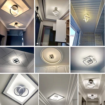 LODOOO Moderné LED stropné svietidlá pre Predsieň, Balkón, Chodba Spálňa Akryl LED stropné svietidlo Čiernej alebo Bielej vnútorné osvetlenie