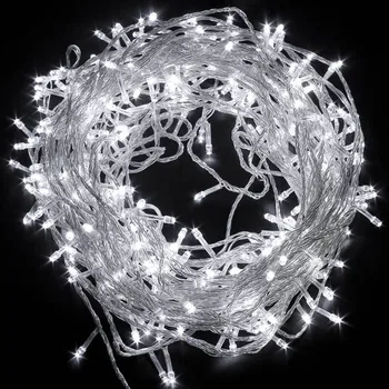 220V LED Víla Svetlo Vonkajšie Vianočné String Svetlá Garland 10 M 20 M 30 M 50 M 100 M Vodotesný Svadobné Party Strom Dovolenku EÚ Lampa