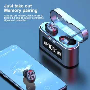 Bezdrôtová Bluetooth Slúchadlá s Mikrofónom, Športové Nepremokavé Dotykové Ovládanie Hudby Slúchadlá Pre Telefón Bezdrôtový Headset
