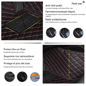 Flash mat kožené auto podlahové rohože pre Toyota Camry 2006-2016 2017 2018 Vlastné auto nohy Podložky automobilový koberec kryt