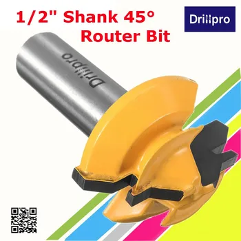 Drillpro 45 Stupňov Zámok Ostrý Router Bit 1/2