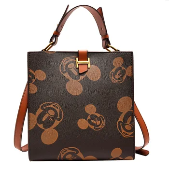 Disney Mickey mouse Žien pu taška minnie messenger taška na rameno messenger taška fashion skontrolovať dámy reťazca taška cartoon kabelka