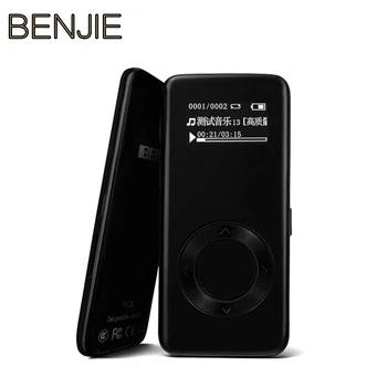 Luxusné BENJIE K3 8G mp3 prehrávač hudby lossless HiFi MP3 prehrávač mini Prenosný audio prehrávač zliatiny MP3, FM rádio, Ebook, hlasový záznamník