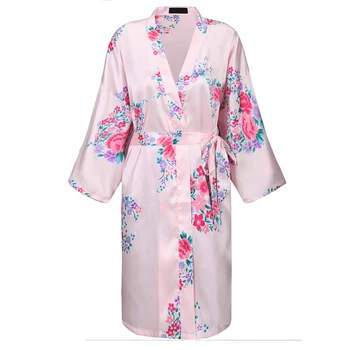 Rayon Šaty, Šaty Kimono Župan Sexy Lady Sleepwear Nightdress Salónik Nightgown Tlač Na Kvetinový Noc Šaty Odev Domáce Oblečenie