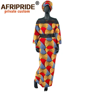 Afripride Africkej Tlače 2 Kusy Sukne Oblek pre Ženy na Mieru Lomka Krku Top+Dĺžka Podlahy Ceruzku Sukne+ Vedúci Zábal A1926011