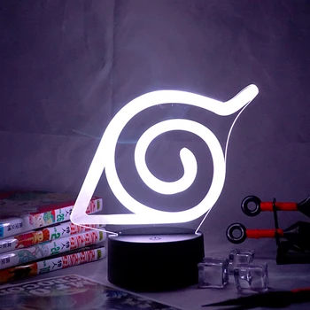 Naruto Konoha Logo LED Nočné Svetlo Farebné Nočného pre Dieťa Spálňa Dekoratívne Svetlo v Pohode Led stolná Lampa Anime Darček pre Neho