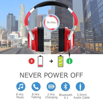 Tourya Bezdrôtové Slúchadlá S HD a Mikrofón Bluetooth Slúchadlá Cez Ucho Basy Headset Eearphone Podpora TF Kariet Pre PC, Mobilný telefón